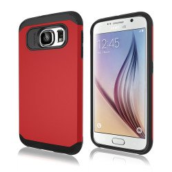 Samsung Galaxy S6 Slim Fit Armor Hybrid Case (Red)